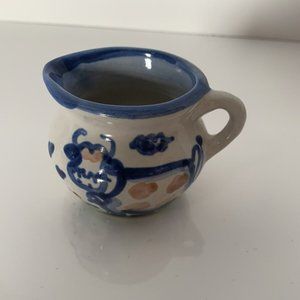 VINTAGE M. A. HADLEY POTTERY 2 1/2 in x 2 In Cow Creamer Signed Hand Painted